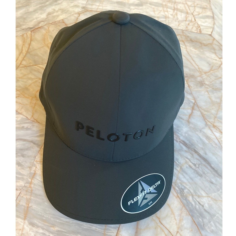 Peloton Flexfit Delta Performance Baseball Cap Hat Charcoal Gray SM Fitted